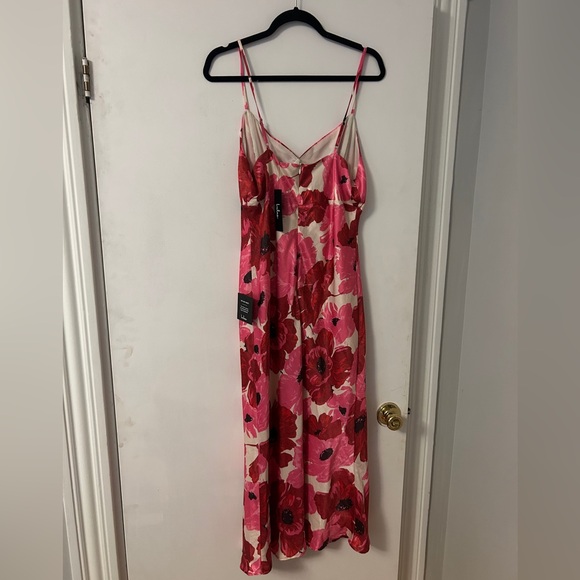 Lulu's Adina White Multi Floral Sleeveless Slip Midi Dress - Picture 3 of 4